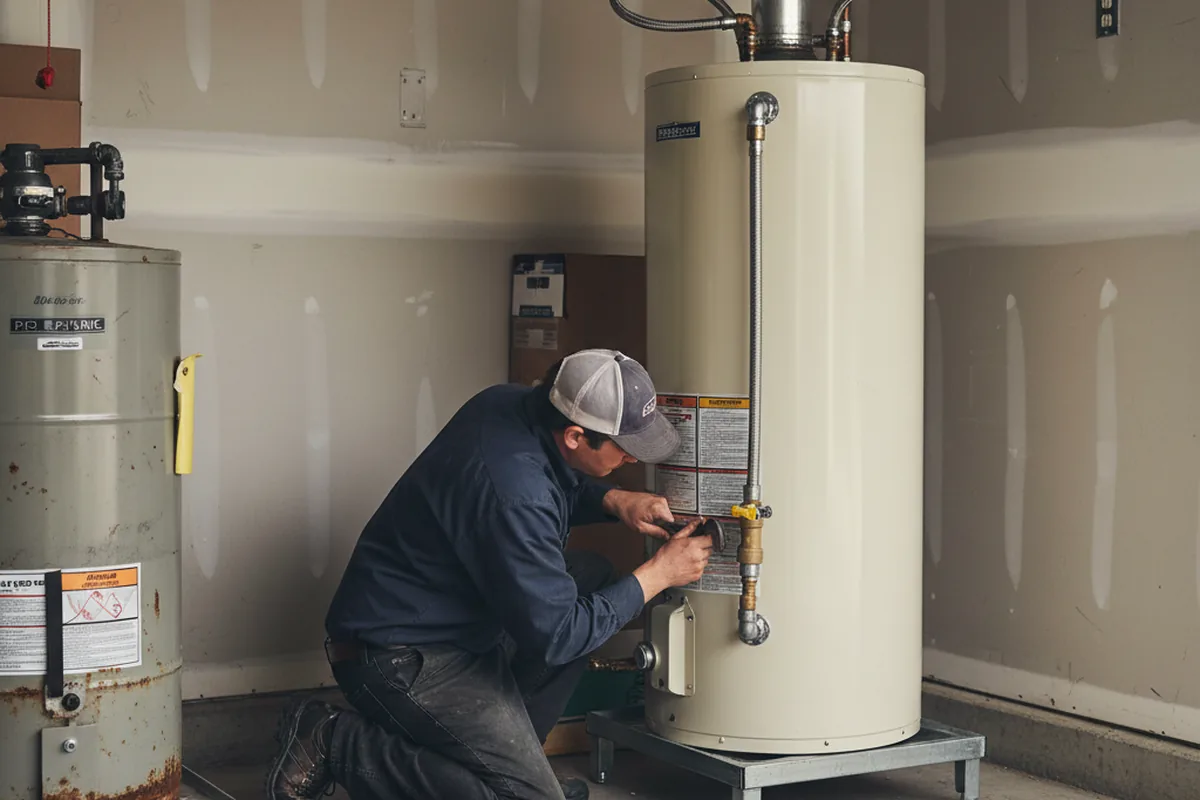 Water heater and shutoff valve replacement in Brookfield